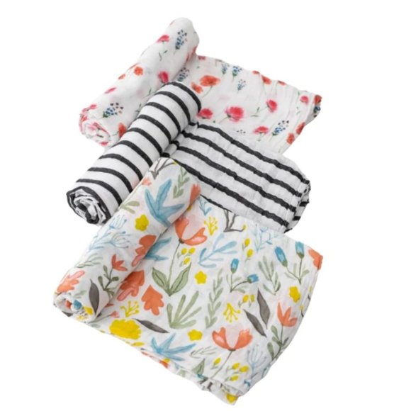 NWT Little Unicorn Cotton Muslin Swaddle 3-pack in "Wild Mums" - Picture 2 of 3